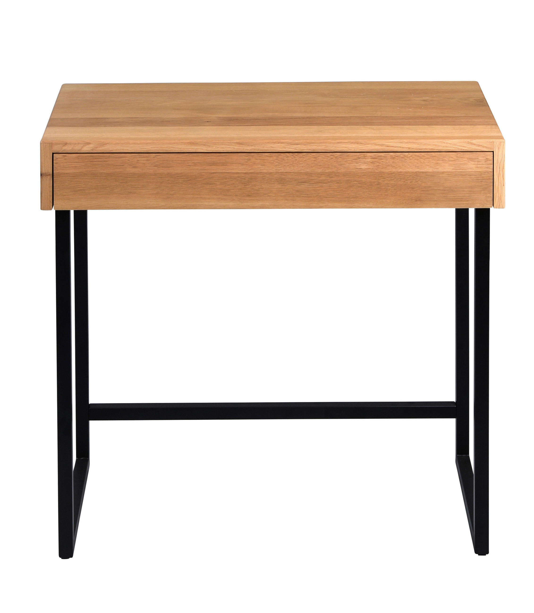 KONSOLENTISCH Wildeiche massiv Schwarz, Wildeiche  - Wildeiche/Schwarz, Natur, Holz/Metall (80/42/75cm) - Livetastic