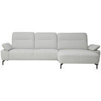 ECKSOFA in Chenille, Flachgewebe Grauweiss  - Schwarz/Grauweiss, Design, Textil/Metall (318/165cm) - Xora