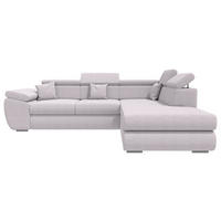ECKSOFA Hellgrau Struktur  - Chromfarben/Hellgrau, KONVENTIONELL, Kunststoff/Textil (282/205cm) - Carryhome
