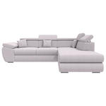 ECKSOFA Hellgrau Struktur  - Chromfarben/Hellgrau, KONVENTIONELL, Kunststoff/Textil (282/205cm) - Carryhome