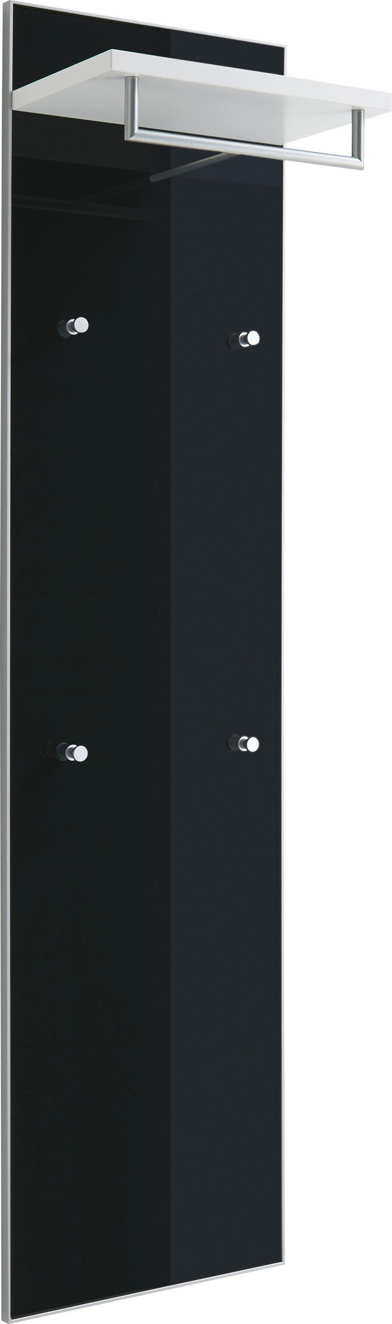 GARDEROBENPANEEL  in 42/170/27 cm  - Anthrazit/Weiß, Design, Glas/Holzwerkstoff (42/170/27cm)