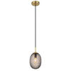 HÄNGELEUCHTE 15/120 cm    - Goldfarben/Schwarz, Basics, Glas/Textil (15/120cm) - Globo