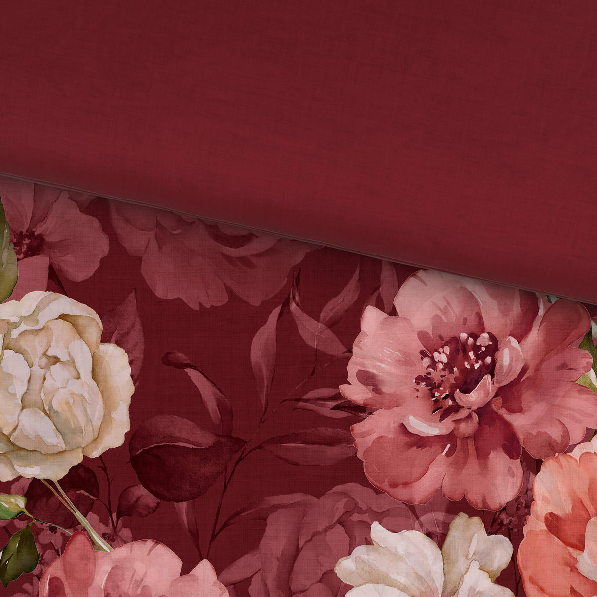 BETTWÄSCHE 2-teilig Mavie Satin 140/200 cm  - Dunkelrot, KONVENTIONELL, Textil (140/200cm) - Esposa