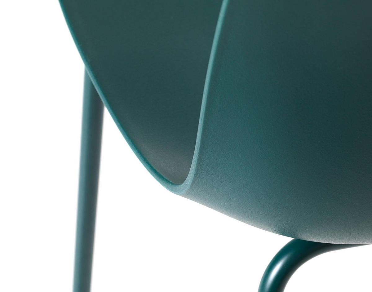 STUHL  in Kunststoff matt  - Petrol, Design, Kunststoff/Metall (50/84/50cm) - Boxxx
