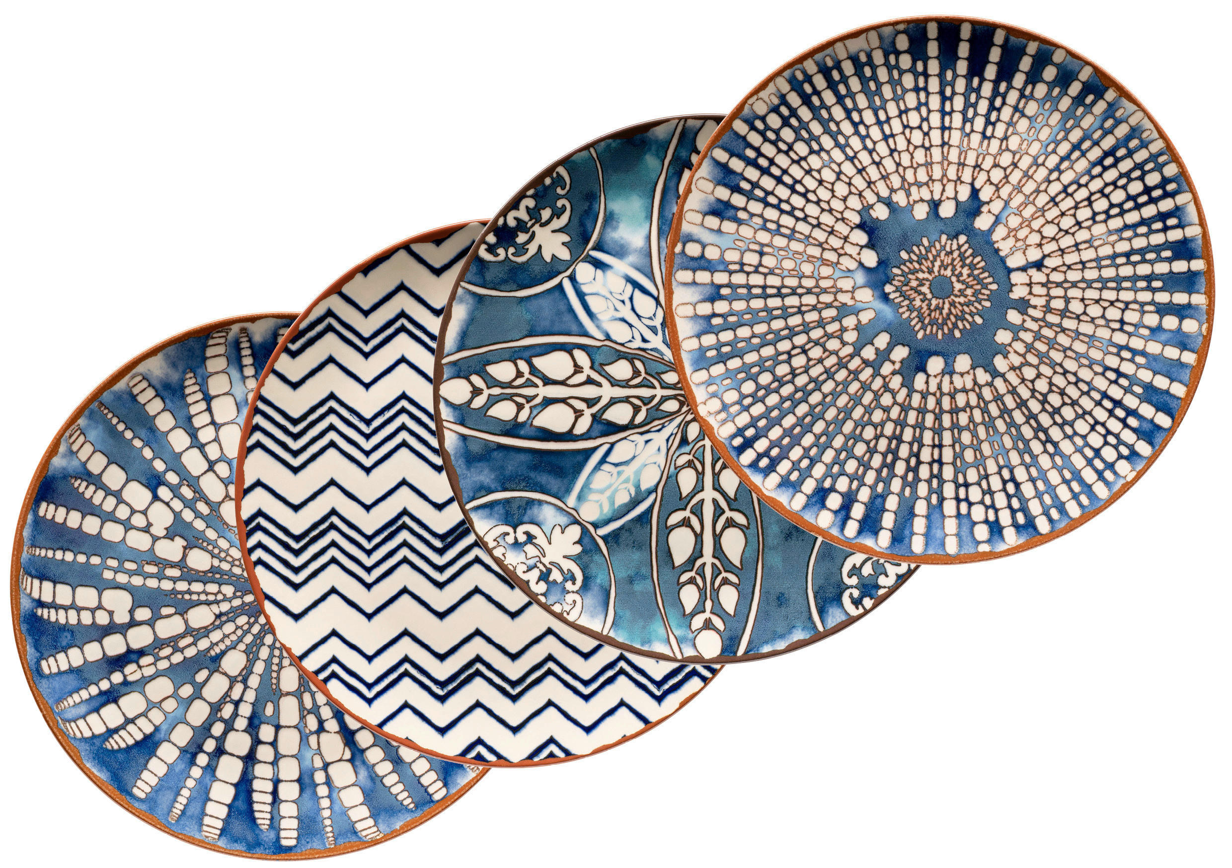 PLATZTELLER Iberico Blue 32 cm 4-teilig  - Blau/Weiß, Basics, Keramik (32cm) - Mäser