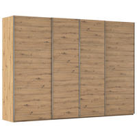 SCHWEBETÜRENSCHRANK 316/223/68 cm 4-türig Eiche Artisan  - Chromfarben/Eiche Artisan, Design, Holzwerkstoff/Metall (316/223/68cm) - Novel