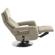 RELAXSESSEL in Leder Creme  - Edelstahlfarben/Creme, Design, Leder/Metall (78/112/85cm) - Cantus