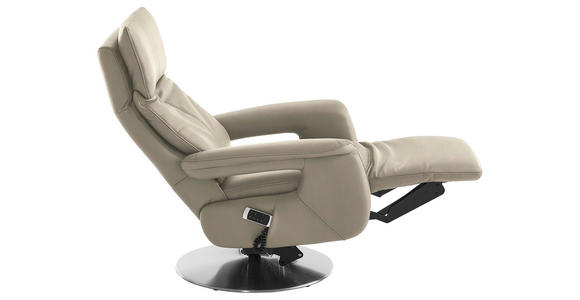 RELAXSESSEL in Leder Creme - Edelstahlfarben/Creme, Design, Leder/Metall (78/112/85cm) - Cantus