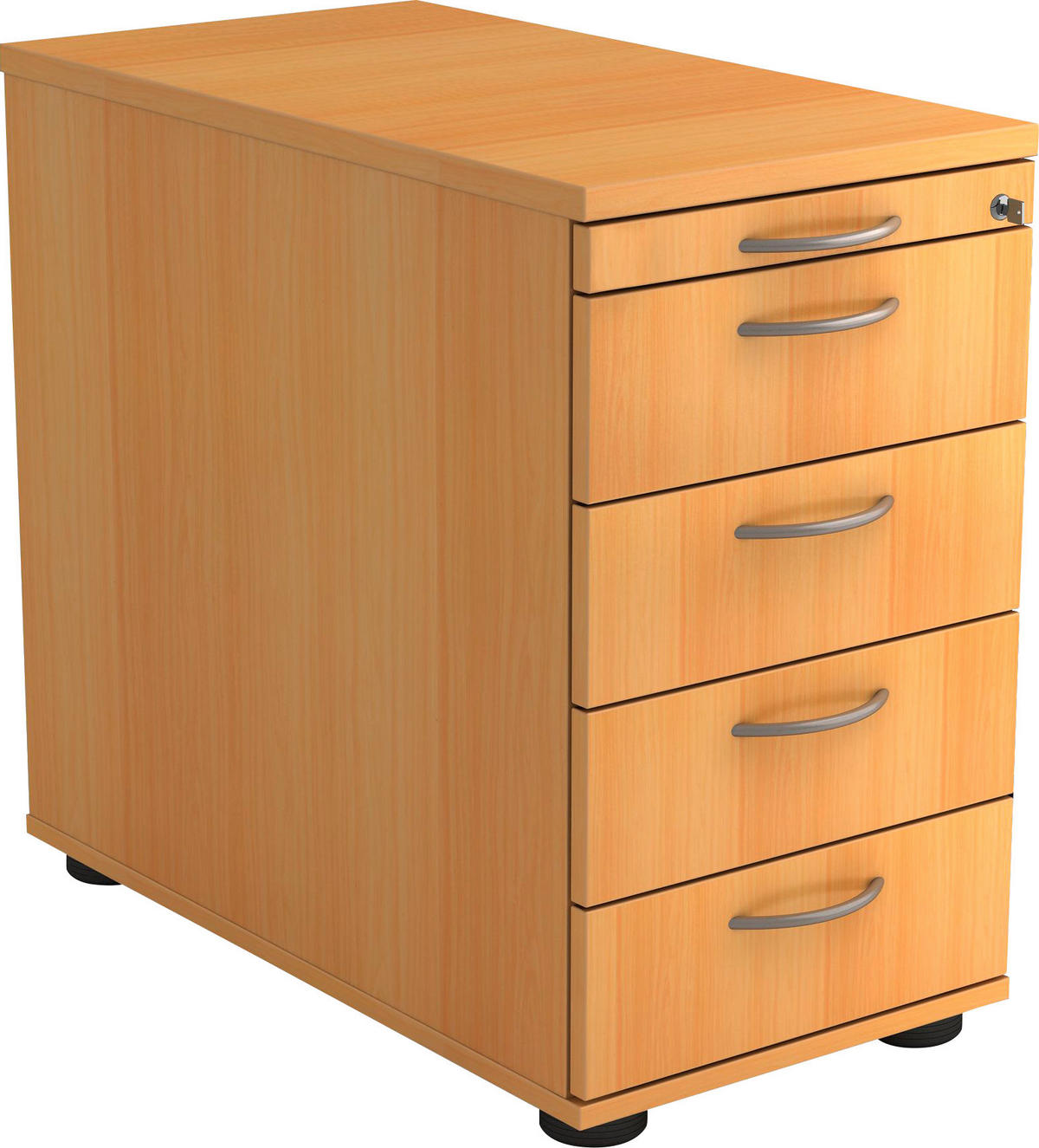 ANSTELLCONTAINER Buchefarben  - Buchefarben/Alufarben, KONVENTIONELL, Holzwerkstoff/Kunststoff (42,8/72-76/80cm) - Venda