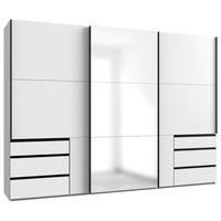 SCHWEBETÜRENSCHRANK 300/216/65 cm 3-türig Weiß  - Schwarz/Weiß, MODERN, Glas/Holzwerkstoff (300/216/65cm) - MID.YOU