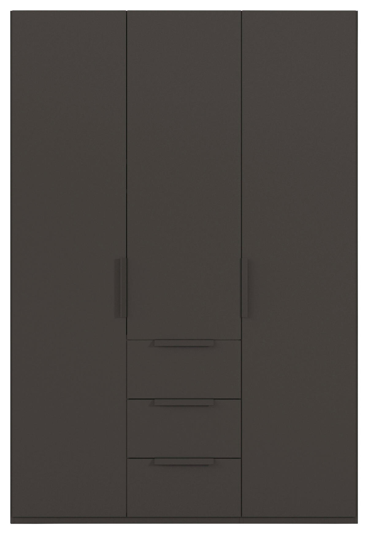 DREHTÜRENSCHRANK 151/235/61 cm,  in Graphitfarben, 3-türig  - Graphitfarben, Basics, Holzwerkstoff/Metall (151/235/61cm) - Novel
