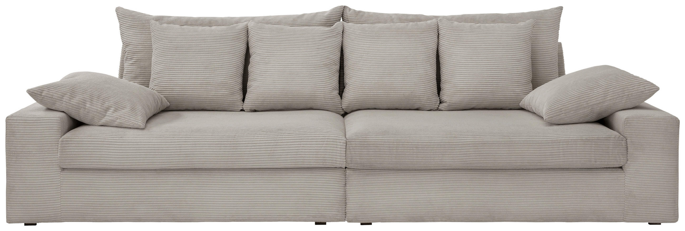 VIERSITZER-SOFA in Cord Silberfarben  - Silberfarben/Schwarz, MODERN, Kunststoff/Textil (308/80/140cm) - Livetastic