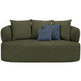 2-SITZER-SOFA in Chenille Grün  - Blau/Schwarz, MODERN, Kunststoff/Textil (177/86/105cm) - Hom`in