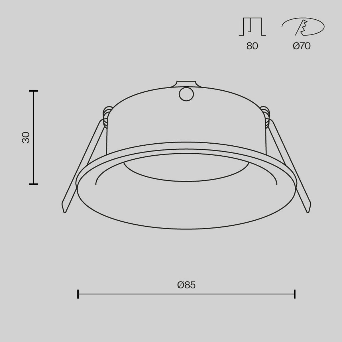 DECKENLEUCHTE Downlight 8,5/3 cm  - Schwarz, Design, Metall (8,5/3cm) - MAYTONI