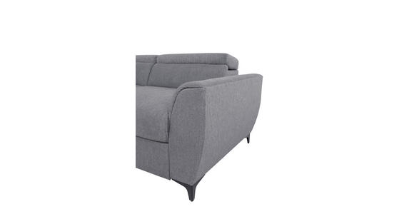 ECKSOFA Dunkelgrau Velours  inkl. Bettkasten, Schlaffunktion, Rücken echt, Kopfteilverstellung, Liegefläche im Originalstoff  - Dunkelgrau/Schwarz, KONVENTIONELL, Textil/Metall (217/255cm) - Carryhome