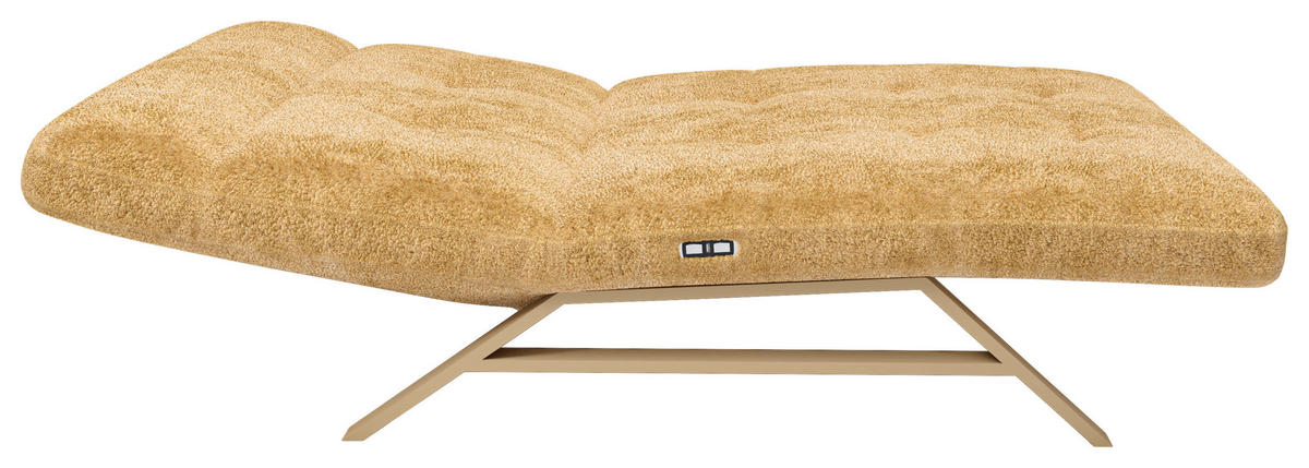 RELAXLIEGE Chenille, Teddystoff Goldfarben  - Goldfarben/Cappuccino, Design, Textil/Metall (120/54-113/158-198cm) - Pure Home Lifestyle