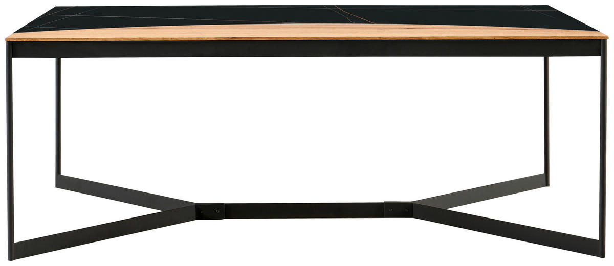 TABLE BASSE in Holz, Metall, Keramik  - noir/couleur écru, Design, céramique/métal (110/40/65cm) - Livetastic