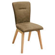 STUHL  Lederauswahl, Stoffauswahl, Typenauswahl Mikrofaser  Eichefarben, Olivgrün  - Eichefarben/Olivgrün, KONVENTIONELL, Holz/Textil (46/91/66cm) - Dieter Knoll