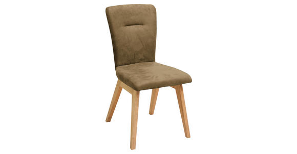 STUHL  Lederauswahl, Stoffauswahl, Typenauswahl Mikrofaser  Eichefarben, Olivgrün  - Eichefarben/Olivgrün, KONVENTIONELL, Holz/Textil (46/91/66cm) - Dieter Knoll