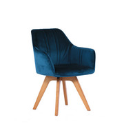 STOL, les, tekstil hrast, temno zelena - hrast/temno zelena, Moderno, tekstil/les (61/86/62,5cm) - Venda
