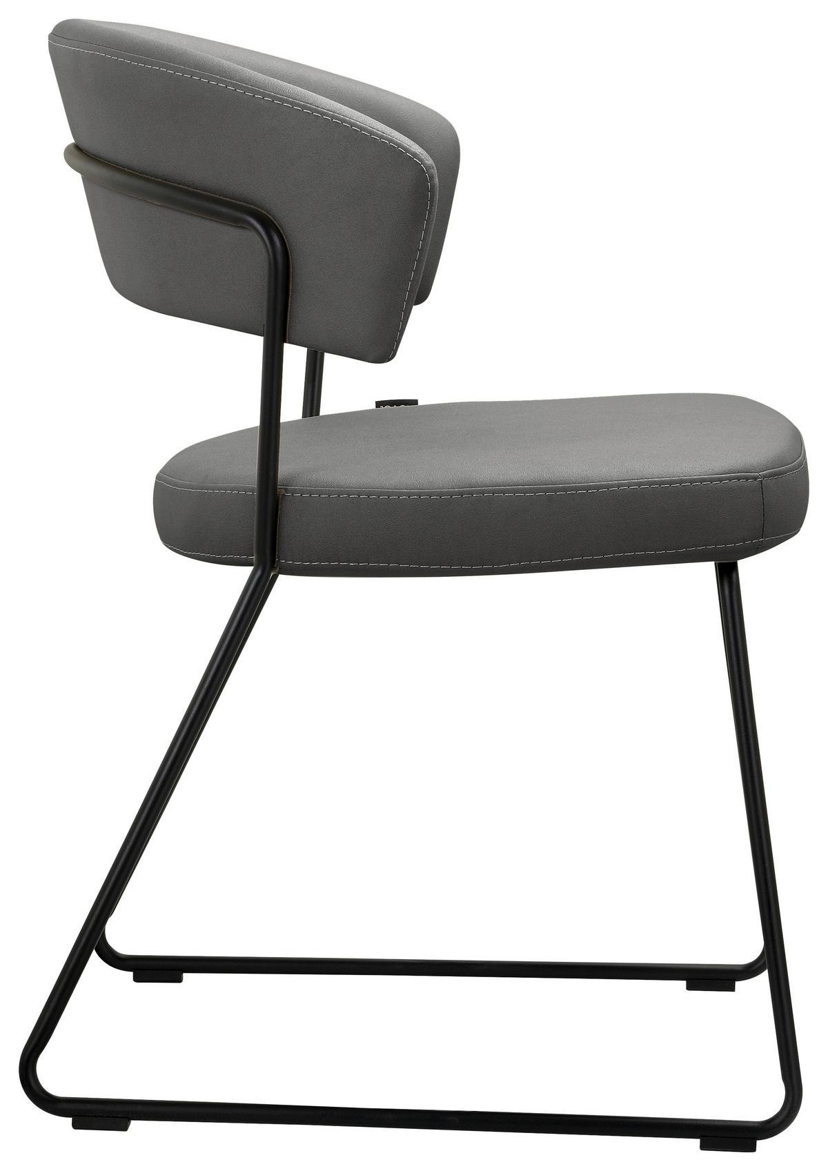 STUHL  in Eisen Mikrofaser Metall, Textil  - Schwarz/Grau, Design, Textil/Metall (56,5/77/58cm) - Novel