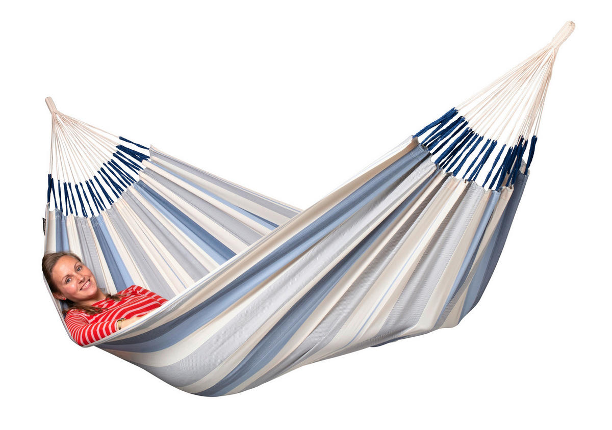 HÄNGEMATTE double outdoor  - Blau/Weiß, KONVENTIONELL, Textil (160/350cm) - La Siesta
