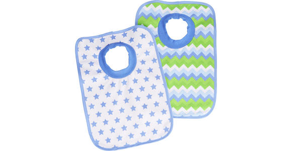 LÄTZCHEN 2-teilig - Blau/Weiß, Basics, Textil (23,5/37cm) - My Baby Lou