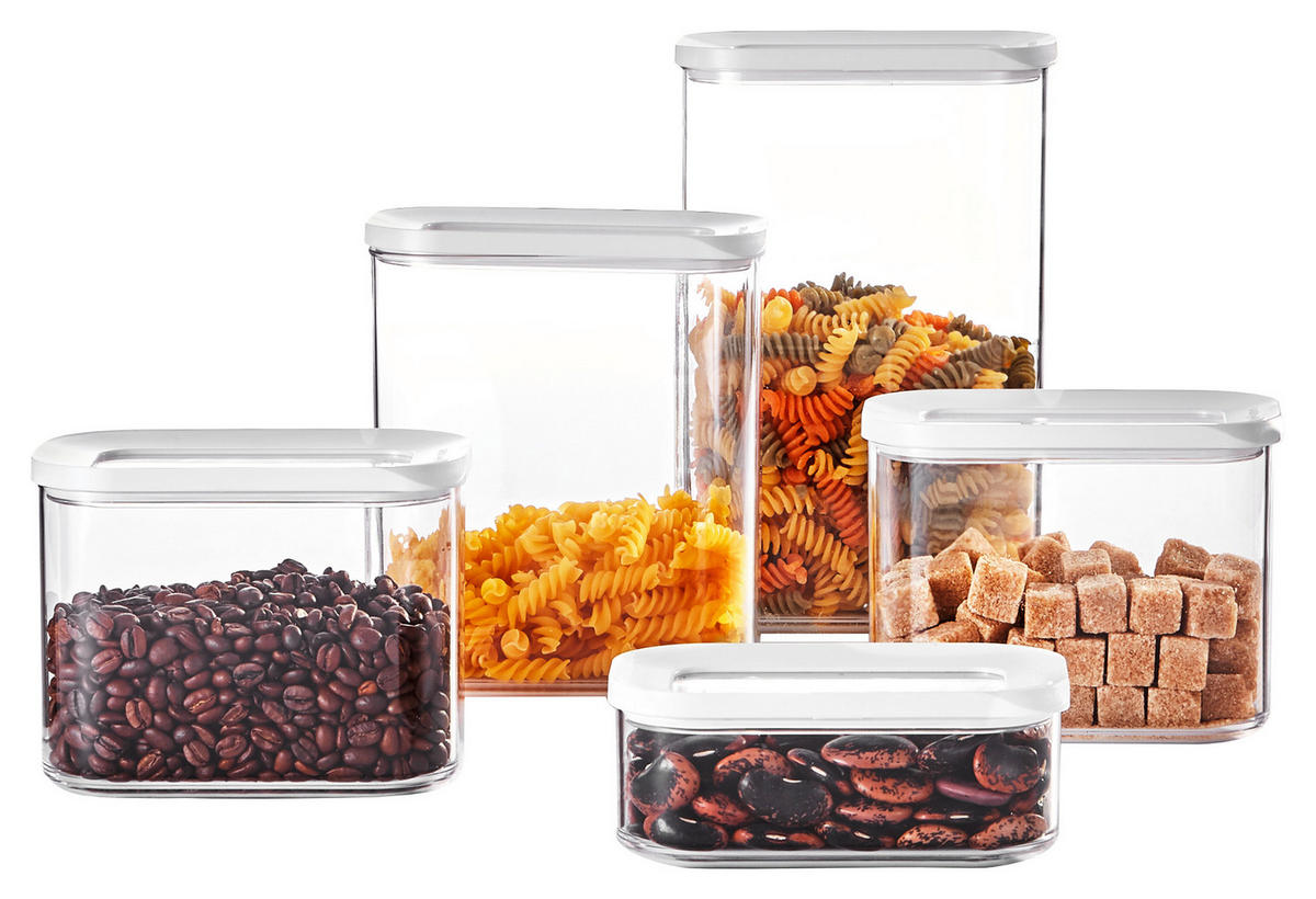 VORRATSDOSENSET 5-teilig  - Klar/Transparent, Basics, Kunststoff (14,7/27,5/23cm) - Mepal