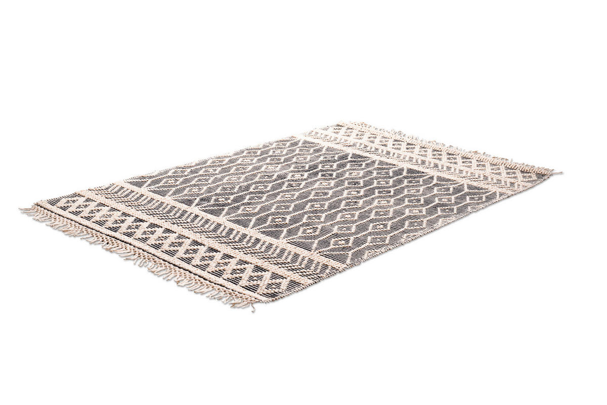 HANDWEBTEPPICH 140/200 cm Colored Macrame two Creme, Grau  - Creme/Grau, KONVENTIONELL, Textil (140/200cm) - Tom Tailor
