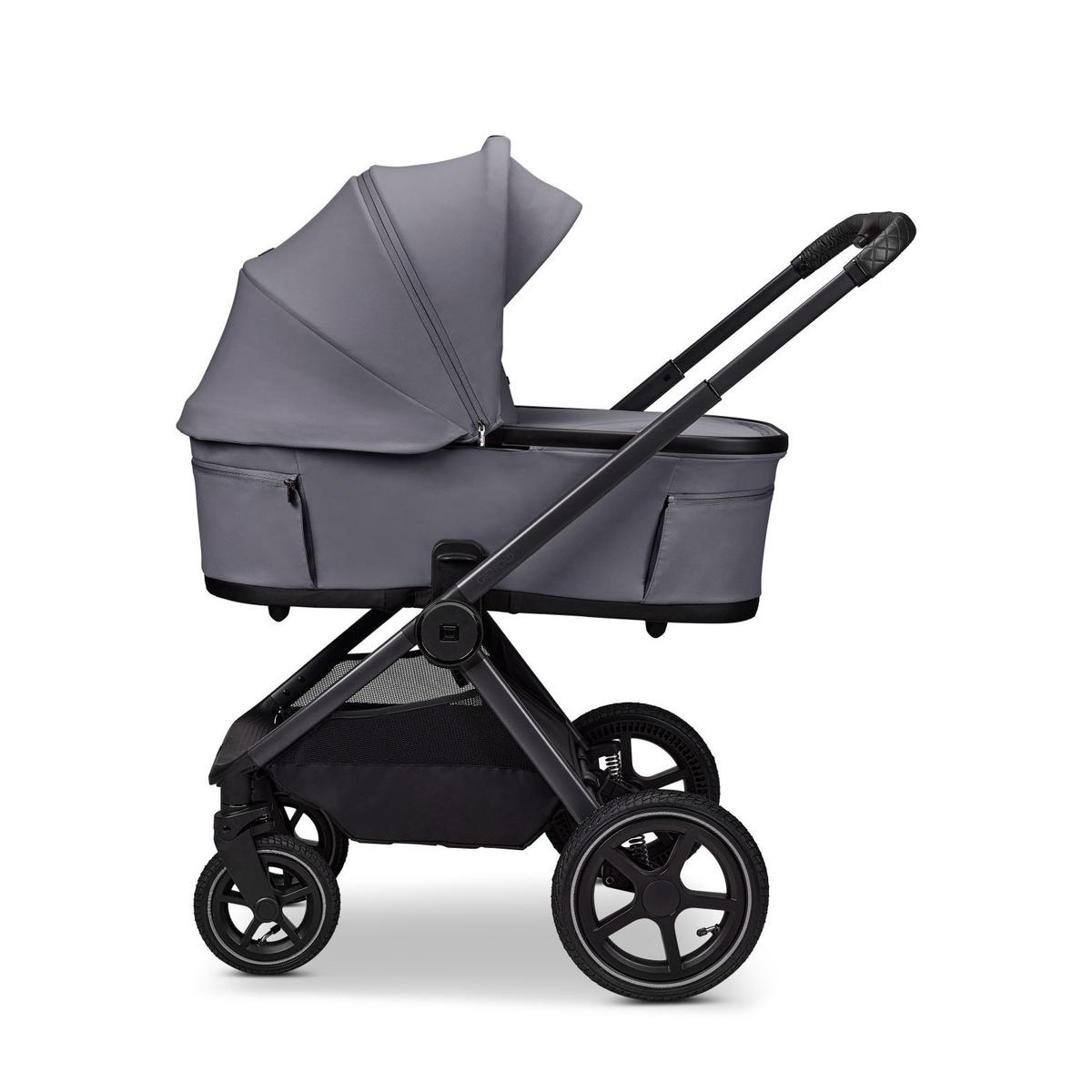 KINDERWAGENSET  GIO FOLD SET AIR  graphite  - Hellgrau/Grau, Basics, Textil/Metall (120/58/92cm) - Moon Edition