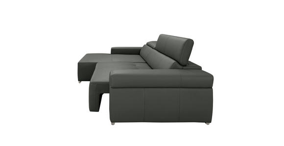 ECKSOFA DUA in Echtleder Anthrazit  170/293 cm  - Chromfarben/Anthrazit, Design, Leder/Metall (170/293cm) - Novel