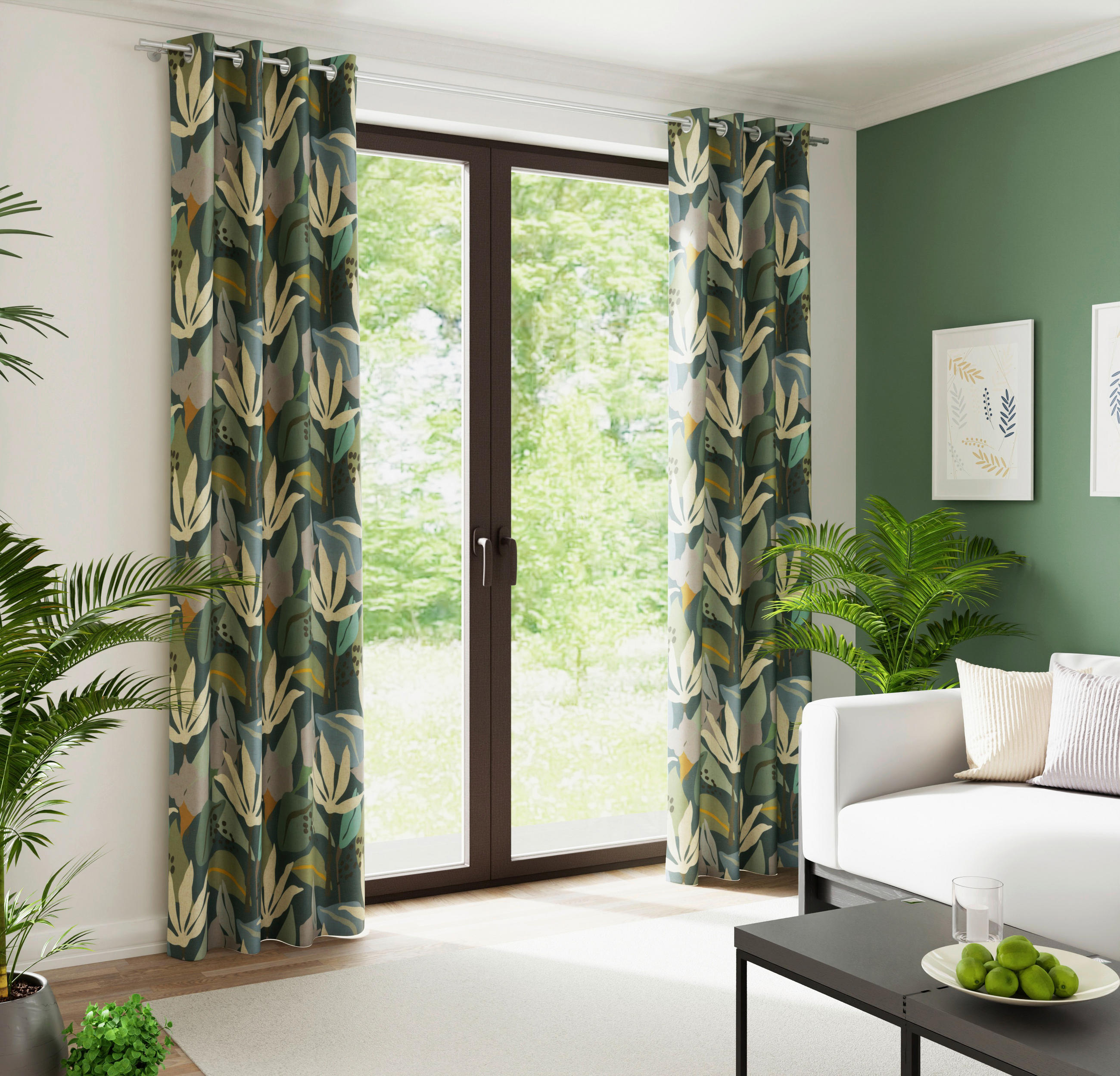 FERTIGVORHANG blickdicht  - Waldgrün, Basics, Textil (135/245cm)