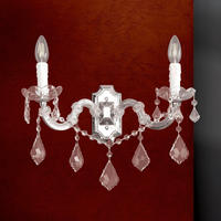 KRISTALL-WANDLEUCHTE     - Silberfarben, LIFESTYLE, Glas/Metall (36,0/25,0/23,0cm)