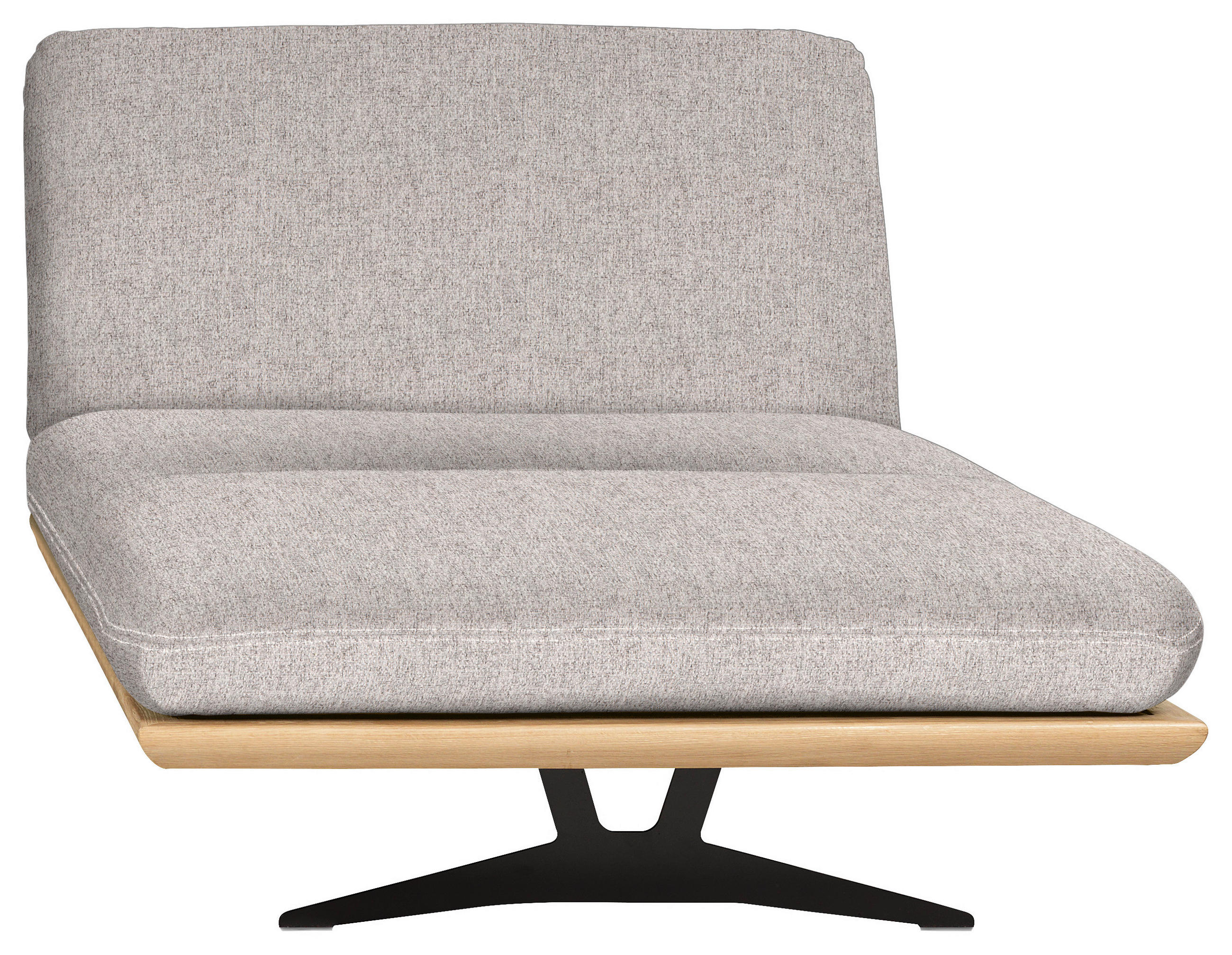 OTTOMANE in Webstoff Hellgrau, Beige  - Beige/Hellgrau, Design, Holz/Textil (114/92/165-218cm) - Dieter Knoll