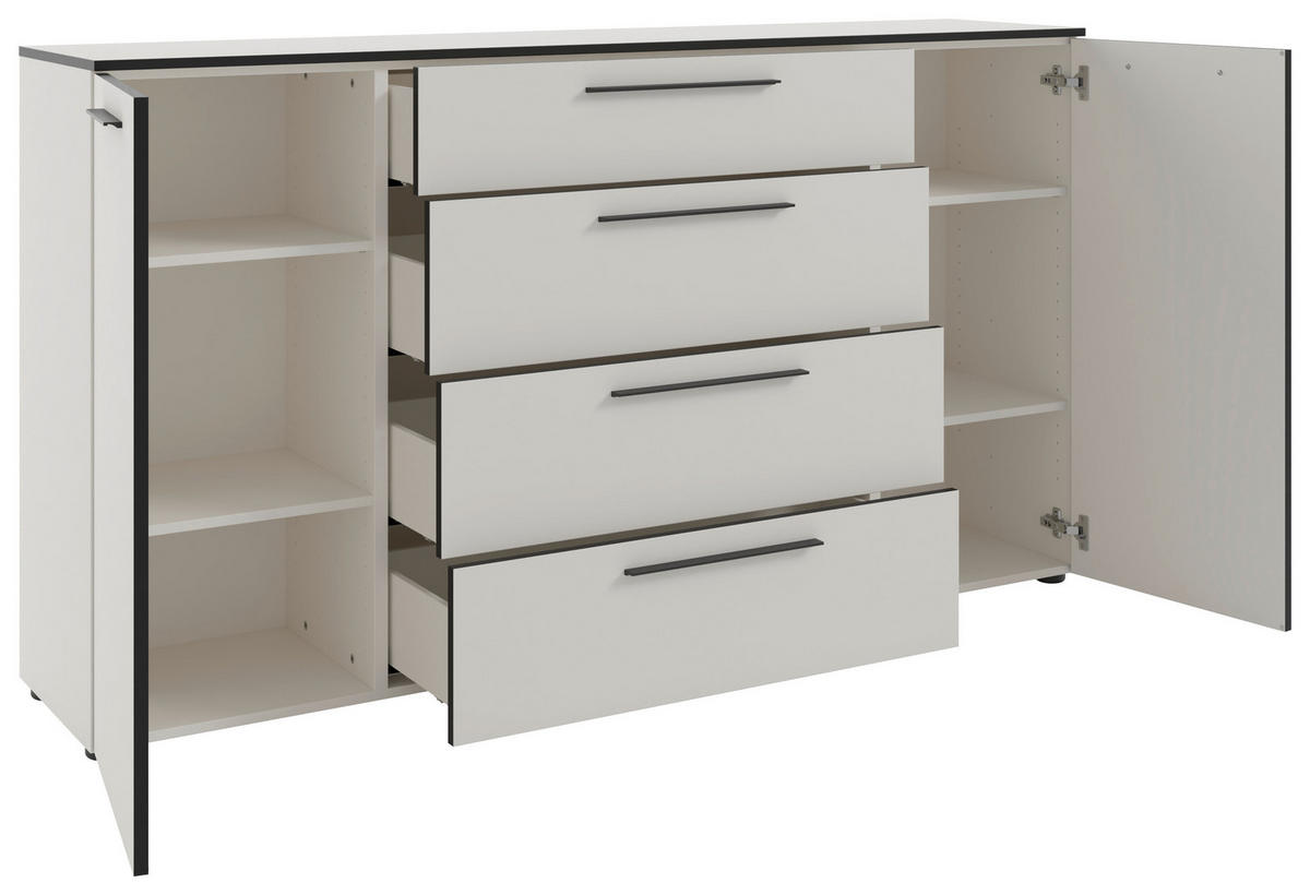 SIDEBOARD Soul  in 180/99,8/40 cm  - Schwarz/Weiß, MODERN, Holzwerkstoff/Kunststoff (180/99,8/40cm)