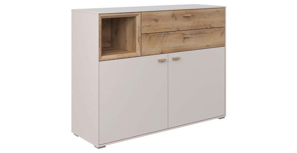 SIDEBOARD 114,3/88,4/38 cm  - Sandfarben/Eichefarben, MODERN, Holz/Holzwerkstoff (114,3/88,4/38cm) - Hom`in