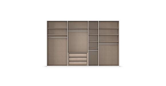 DREHTÜRENSCHRANK 350/235/61 cm,  in Graphitfarben, 7-türig  - Graphitfarben, Basics, Glas/Holzwerkstoff (350/235/61cm) - Novel