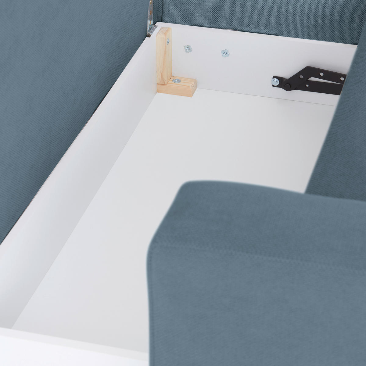 ECKSOFA in Hellblau  - Schwarz/Hellblau, Modern, Textil/Metall (238/162cm) - Ondega
