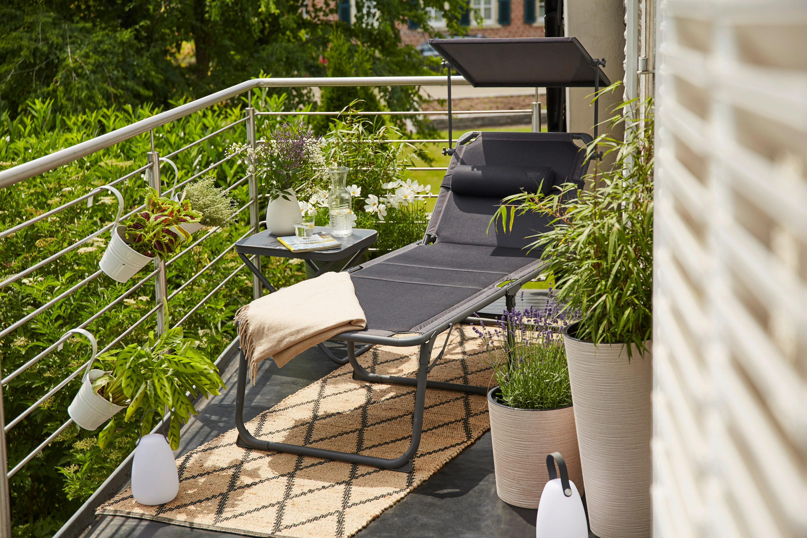 CAMPINGLIEGE - Anthrazit/Dunkelblau, KONVENTIONELL, Textil/Metall (69/43/200cm) - Siena Garden