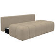 BOXSPRINGSOFA in Chenille Beige  - Beige/Schwarz, MODERN, Kunststoff/Textil (210/72/105cm) - Cantus