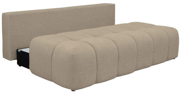 BOXSPRINGSOFA in Chenille Beige  - Beige/Schwarz, MODERN, Kunststoff/Textil (210/72/105cm) - Cantus