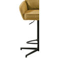 BARHOCKER Leinenoptik Gelb, Schwarz Eisen Sitzfläche 360° drehbar, Stoffauswahl  - Taupe/Gelb, Design, Textil/Metall (58/103-123/61cm) - Novel