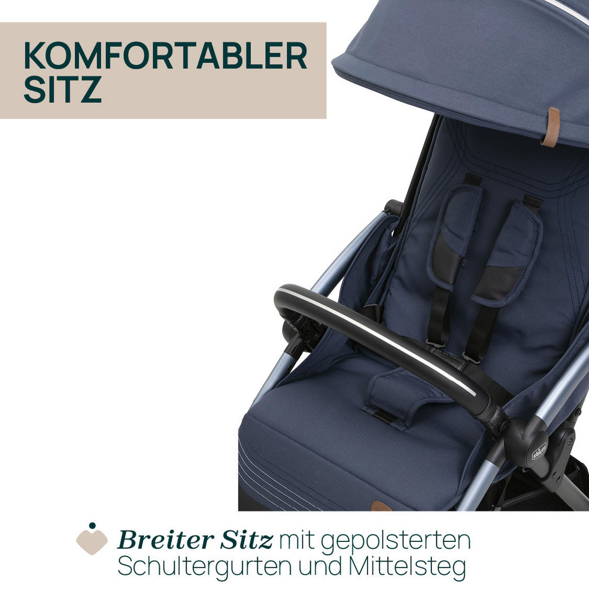 BUGGY GOODY XPLUS  - Blau, Basics, Textil/Metall (47/86/106cm) - Chicco