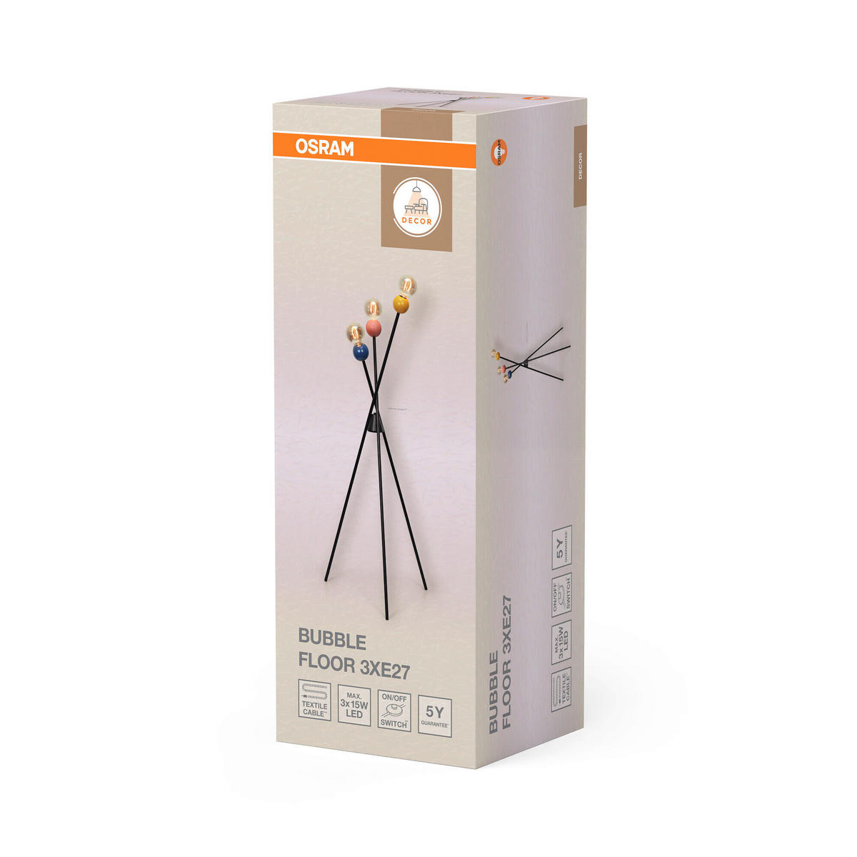 STEHLEUCHTE 55/47/135 cm    - Design, Metall (55/47/135cm) - Osram