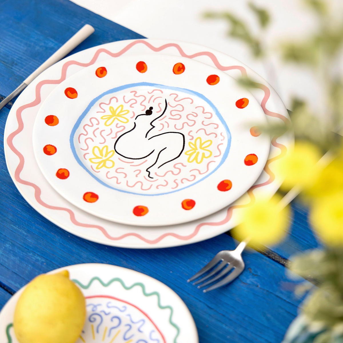 DESSERTTELLERSET Multicolor 6-teilig 22 cm SUMMER BLISS  - Multicolor, Basics, Keramik (22cm) - Costa Nova