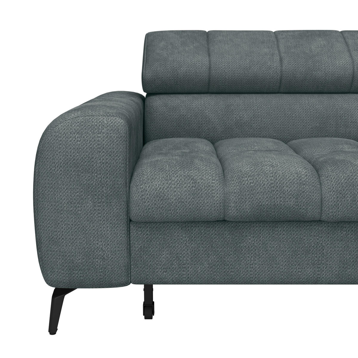 ECKSOFA in Grau  - Schwarz/Grau, Trend, Kunststoff/Textil (261/203cm) - Livetastic