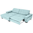 ECKSOFA  in Webstoff Türkis  180/265 cm  - Türkis/Schwarz, Design, Textil/Metall (180/265cm) - Carryhome