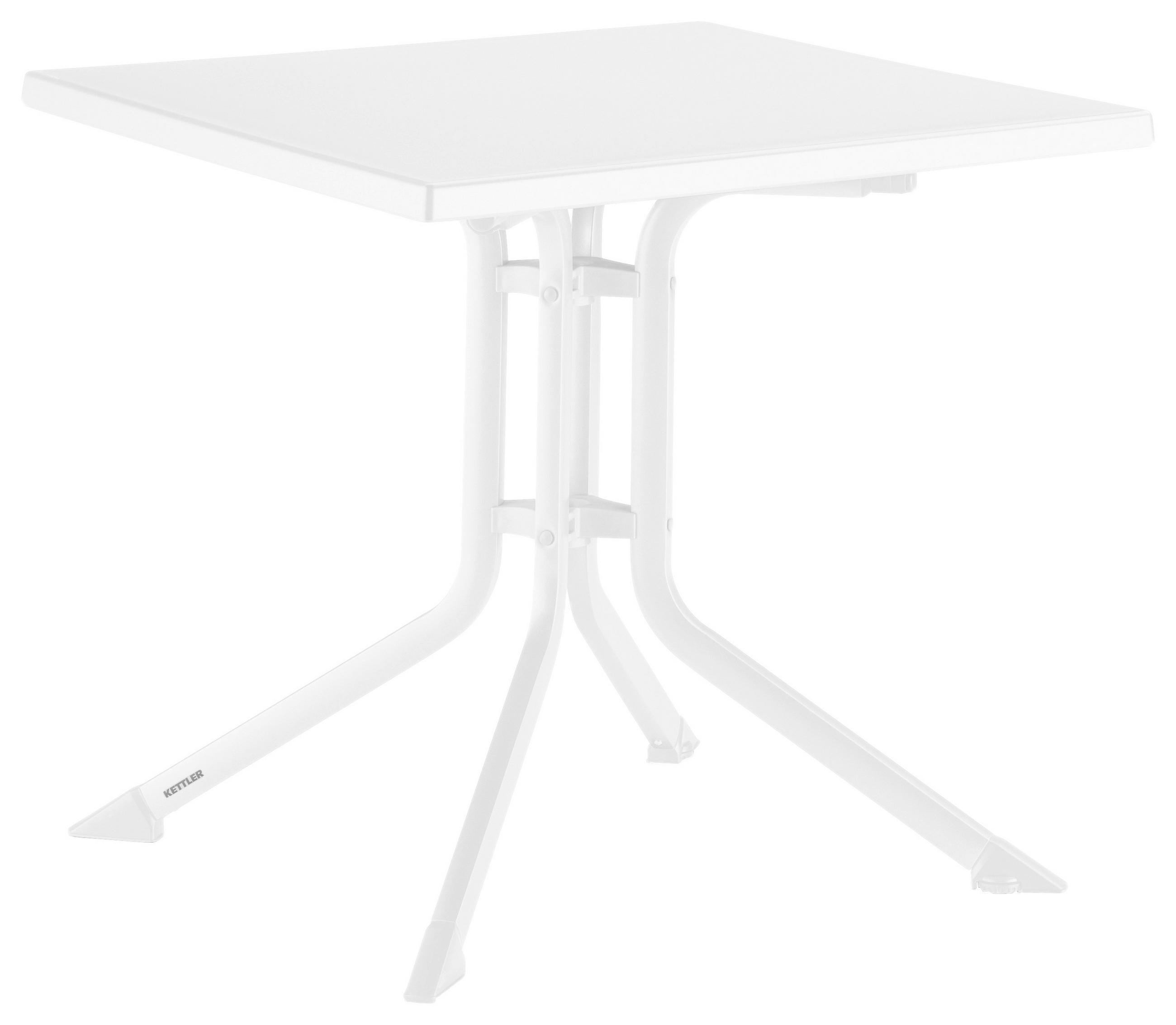 GARTENKLAPPTISCH 70/70/74 cm Metall, Kunststoff quadratisch  - Weiß, Basics, Kunststoff/Metall (70/70/74cm) - Kettler