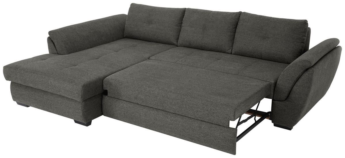 ECKSOFA Anthrazit Webstoff  - Anthrazit/Schwarz, Design, Kunststoff/Textil (187/278cm) - Livetastic