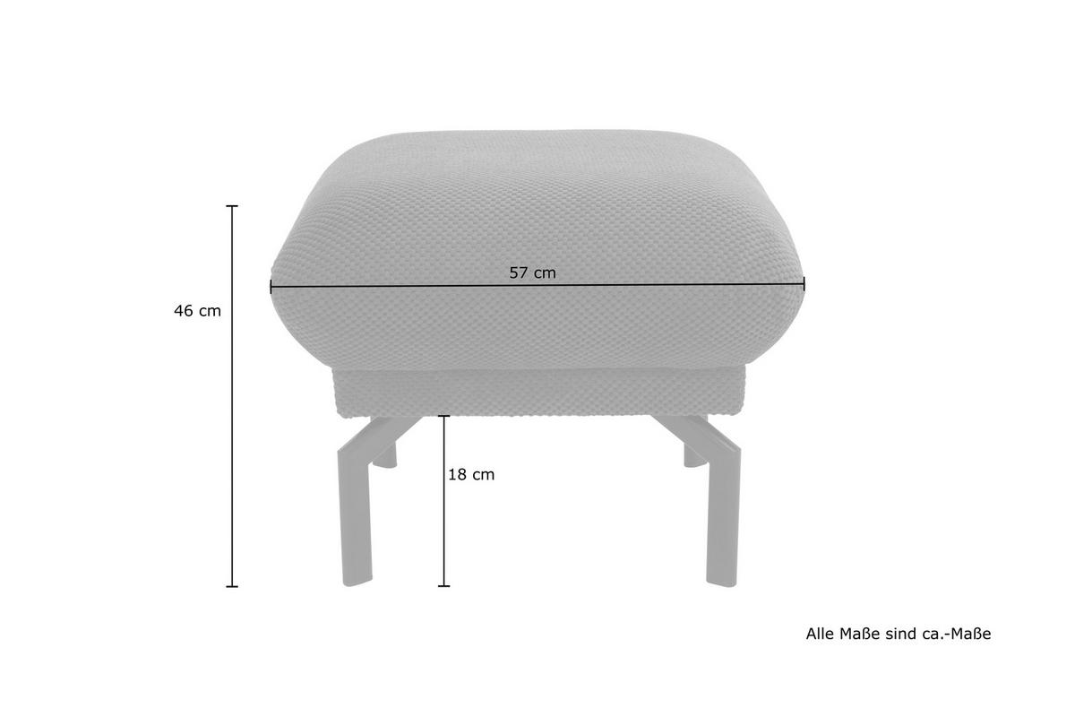 HOCKER in Textil Silberfarben  - Silberfarben/Schwarz, Design, Textil/Metall (57/46/57cm) - MID.YOU